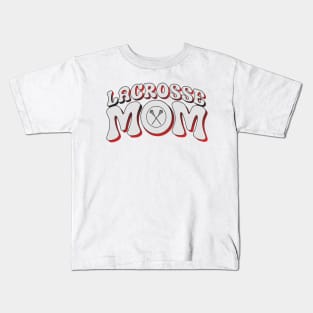 Lacrosse Mom Halftone Retro Kids T-Shirt